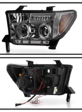 Spyder Auto Smoke LED Halo Projector Headlights with High H1 and Low H1 Lights Included Toyota Tundra 2007-2013                                     - PRO-YD-TTU07-HL-SM - Image 2