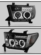 Spyder Auto Smoke LED Halo Projector Headlights with High H1 and Low H1 Lights Included Toyota Tundra 2007-2013                                     - PRO-YD-TTU07-HL-SM - Image 8