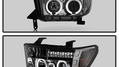 Spyder Auto Smoke LED Halo Projector Headlights for Toyota Sequoia 2008-2013                                     - PRO-YD-TTU07-HL-SM - Image 8