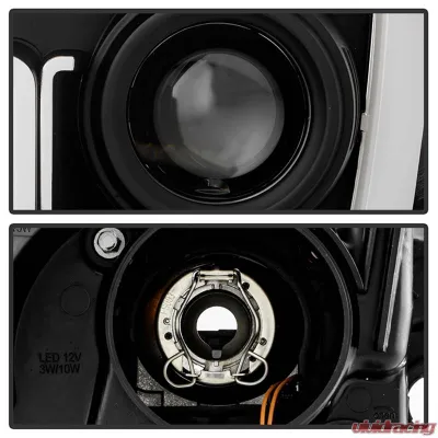 Spyder Auto Black Projector Headlights with Light Bar and DRL for Toyota Tundra 2014-2018 - PRO-YD-TTU14-DRL-BK