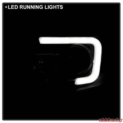 Spyder Auto Black Smoke Projector Headlights with Light Bar and DRL for Toyota Tundra 2014-2018 - PRO-YD-TTU14-DRL-BSM