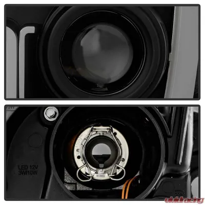 Spyder Auto Black Smoke Projector Headlights with Light Bar and DRL for Toyota Tundra 2014-2018 - PRO-YD-TTU14-DRL-BSM