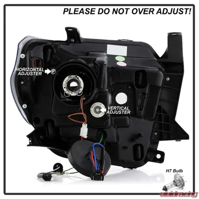 Spyder Auto Black Smoke Projector Headlights with Light Bar and DRL for Toyota Tundra 2014-2018 - PRO-YD-TTU14-DRL-BSM