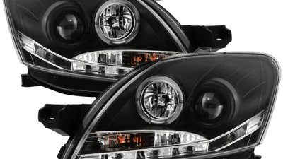 Spyder Auto Black DRL LED Halo Projector Headlights for 2007-2011 Toyota Yaris 4-Door                                     - PRO-YD-TYA074D-DRL-BK - Image 10