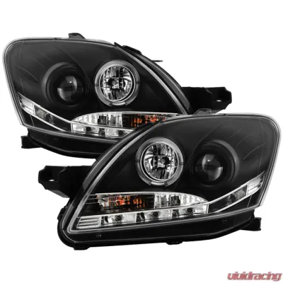 Spyder Auto Black DRL LED Halo Projector Headlights for 2007-2011 Toyota Yaris 4-Door - PRO-YD-TYA074D-DRL-BK
