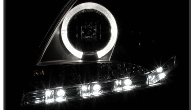 Spyder Auto Black DRL LED Halo Projector Headlights for 2007-2011 Toyota Yaris 4-Door                                     - PRO-YD-TYA074D-DRL-BK - Image 10