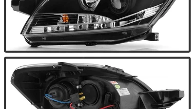 Spyder Auto Black DRL LED Halo Projector Headlights for 2007-2011 Toyota Yaris 4-Door                                     - PRO-YD-TYA074D-DRL-BK - Image 2