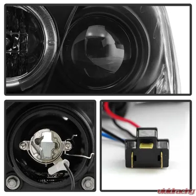 Spyder Auto Black DRL LED Halo Projector Headlights for 2007-2011 Toyota Yaris 4-Door - PRO-YD-TYA074D-DRL-BK