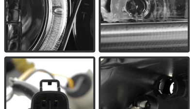 Spyder Auto Black DRL LED Halo Projector Headlights for 2007-2011 Toyota Yaris 4-Door                                     - PRO-YD-TYA074D-DRL-BK - Image 4