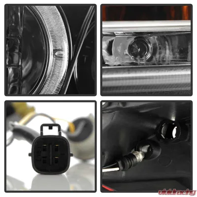 Spyder Auto Black DRL LED Halo Projector Headlights for 2007-2011 Toyota Yaris 4-Door - PRO-YD-TYA074D-DRL-BK