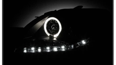 Spyder Auto Black DRL LED Halo Projector Headlights for 2007-2011 Toyota Yaris 4-Door                                     - PRO-YD-TYA074D-DRL-BK - Image 7