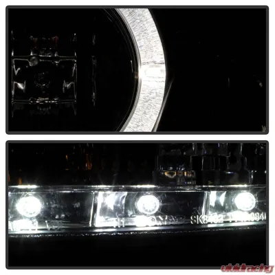 Spyder Auto Black DRL LED Halo Projector Headlights for 2007-2011 Toyota Yaris 4-Door - PRO-YD-TYA074D-DRL-BK