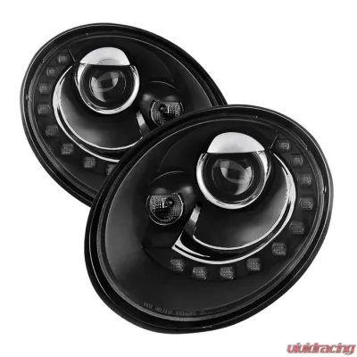 Spyder Auto Black DRL LED Projector Headlights for 2006-2010 Volkswagen Beetle - PRO-YD-VB06-DRL-BK