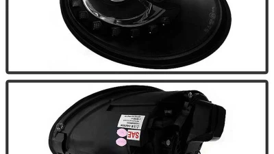 Spyder Auto Black DRL LED Projector Headlights for 2006-2010 Volkswagen Beetle                                     - PRO-YD-VB06-DRL-BK - Image 2