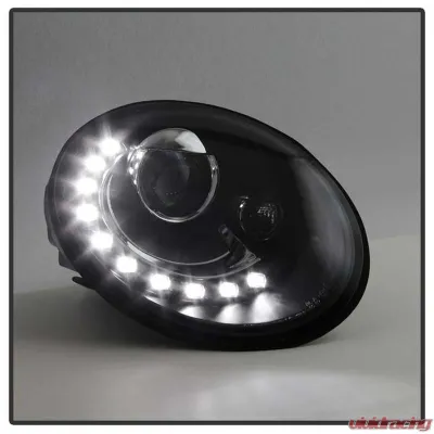 Spyder Auto Black DRL LED Projector Headlights for 2006-2010 Volkswagen Beetle - PRO-YD-VB06-DRL-BK