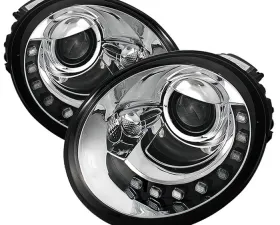 Spyder Auto Chrome DRL Projector Headlights for Volkswagen Beetle 1998-2005