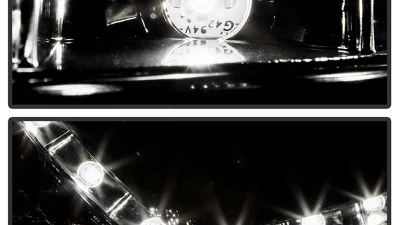 Spyder Auto Halogen DRL LED Black Projector Headlights for Volkswagen GTI Jetta Rabbit 2006-2009                                     - PRO-YD-VG06-DRL-BK - Image 10