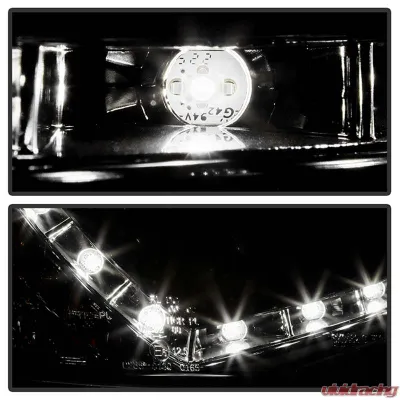 Spyder Auto Halogen DRL LED Black Projector Headlights for Volkswagen GTI Jetta Rabbit 2006-2009 - PRO-YD-VG06-DRL-BK