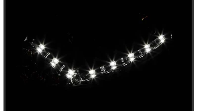 Spyder Auto Halogen DRL LED Black Projector Headlights for Volkswagen GTI Jetta Rabbit 2006-2009                                     - PRO-YD-VG06-DRL-BK - Image 12