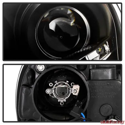 Spyder Auto Halogen DRL LED Black Projector Headlights for Volkswagen GTI Jetta Rabbit 2006-2009 - PRO-YD-VG06-DRL-BK