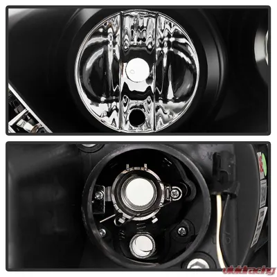 Spyder Auto Halogen DRL LED Black Projector Headlights for Volkswagen GTI Jetta Rabbit 2006-2009 - PRO-YD-VG06-DRL-BK