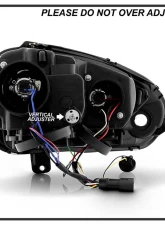 Spyder Auto Halogen DRL LED Black Projector Headlights for Volkswagen GTI Jetta Rabbit 2006-2009                                     - PRO-YD-VG06-DRL-BK - Image 8