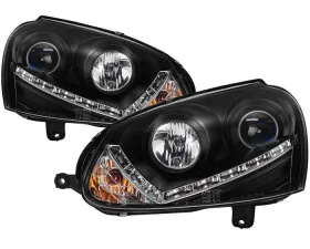 Spyder Auto HID DRL Black Projector Headlights for Volkswagen GTI, Jetta 2006-2009, Rabbit 2006-2009