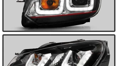 Spyder Auto Black Dual U DRL Version 3 Projector Headlights for 2010-2013 Volkswagen GTI MK6                                     - PRO-YD-VG10V3R-DRL-BK - Image 10