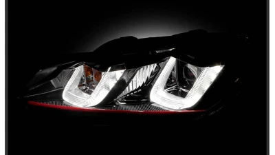 Spyder Auto Black Dual U DRL Version 3 Projector Headlights for 2010-2013 Volkswagen GTI MK6                                     - PRO-YD-VG10V3R-DRL-BK - Image 8