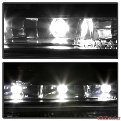 Spyder Auto DRL LED Black Projector Headlights for Volkswagen Jetta 1999-2005 - PRO-YD-VJ99-DRL-BK