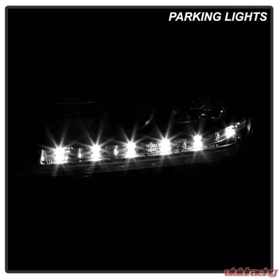 Spyder Auto DRL LED Black Projector Headlights for Volkswagen Jetta 1999-2005 - PRO-YD-VJ99-DRL-BK