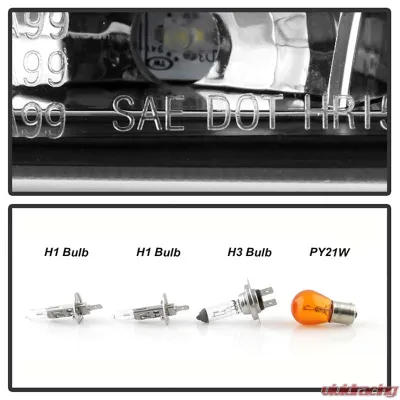 Spyder Auto DRL LED Black Projector Headlights for Volkswagen Jetta 1999-2005 - PRO-YD-VJ99-DRL-BK