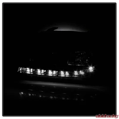 Spyder Auto DRL LED Black Projector Headlights for Volkswagen Jetta 1999-2005 - PRO-YD-VJ99-DRL-BK