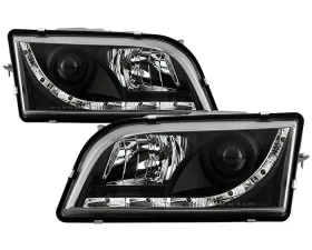 Spyder Auto DRL LED Black Projector Headlights for Volvo S40 2000-2003