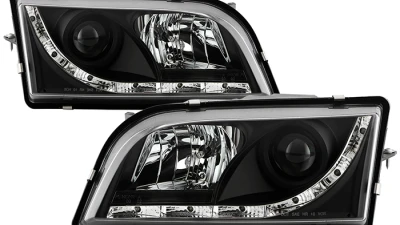 Spyder Auto DRL LED Black Projector Headlights for Volvo S40 2000-2003                                     - PRO-YD-VOS4097-DRL-BK - Image 10