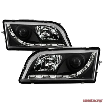 Spyder Auto DRL LED Black Projector Headlights for Volvo S40 2000-2003 - PRO-YD-VOS4097-DRL-BK