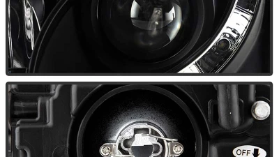 Spyder Auto DRL LED Black Projector Headlights for Volvo S40 2000-2003                                     - PRO-YD-VOS4097-DRL-BK - Image 3