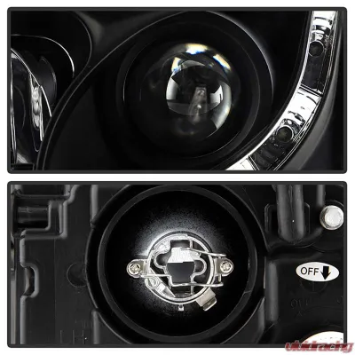 Spyder Auto DRL LED Black Projector Headlights for Volvo S40 2000-2003 - PRO-YD-VOS4097-DRL-BK