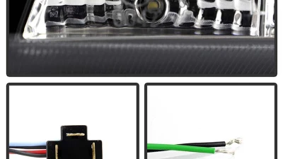 Spyder Auto DRL LED Black Projector Headlights for Volvo S40 2000-2003                                     - PRO-YD-VOS4097-DRL-BK - Image 4