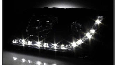 Spyder Auto DRL LED Black Projector Headlights for Volvo S40 2000-2003                                     - PRO-YD-VOS4097-DRL-BK - Image 7