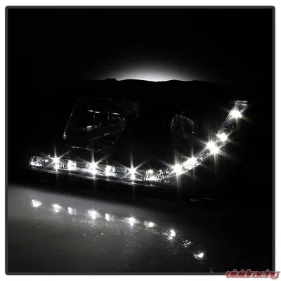 Spyder Auto DRL LED Black Projector Headlights for Volvo S40 2000-2003 - PRO-YD-VOS4097-DRL-BK