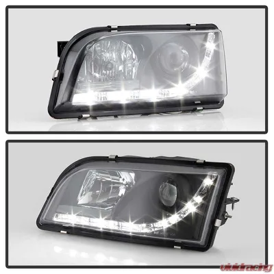 Spyder Auto DRL LED Black Projector Headlights for Volvo S40 2000-2003 - PRO-YD-VOS4097-DRL-BK