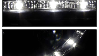 Spyder Auto DRL LED Black Projector Headlights for Volvo S40 2000-2003                                     - PRO-YD-VOS4097-DRL-BK - Image 9