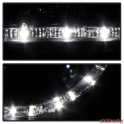 Spyder Auto DRL LED Black Projector Headlights for Volvo S40 2000-2003 - PRO-YD-VOS4097-DRL-BK