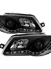 Spyder Auto DRL LED Black Projector Headlights for Volkswagen Passat B6 1996-2008                                     - PRO-YD-VP06-DRL-BK - Image 9