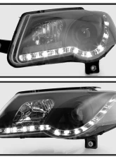 Spyder Auto DRL LED Black Projector Headlights for Volkswagen Passat B6 1996-2008                                     - PRO-YD-VP06-DRL-BK - Image 6
