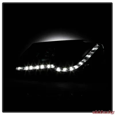 Spyder Auto DRL LED Black Projector Headlights for Volkswagen Passat B6 1996-2008 - PRO-YD-VP06-DRL-BK