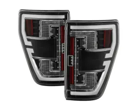 Spyder Auto Black Full LED Tail Lights for Ford F150 2021-2023 (Halogen Model, Blind Spot Sensor)