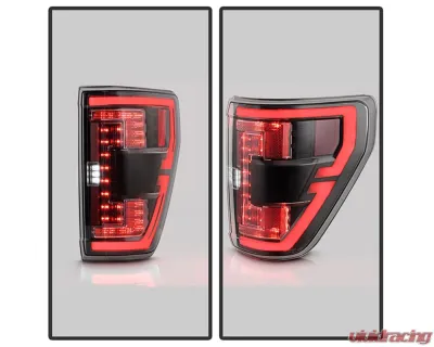 Spyder Auto Black Full LED Tail Lights for Ford F150 2021-2023 (Halogen Model, Blind Spot Sensor) - ALT-YD-FF15021HALBS-BK