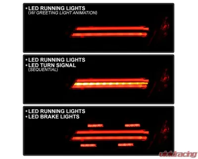 Spyder Auto Black Full LED Tail Light Sequential Turn Signal for 2022-2024 Toyota GR-86 Subaru BRZ 2DR - ALT-YD-TGR8622-SEQGR-BK